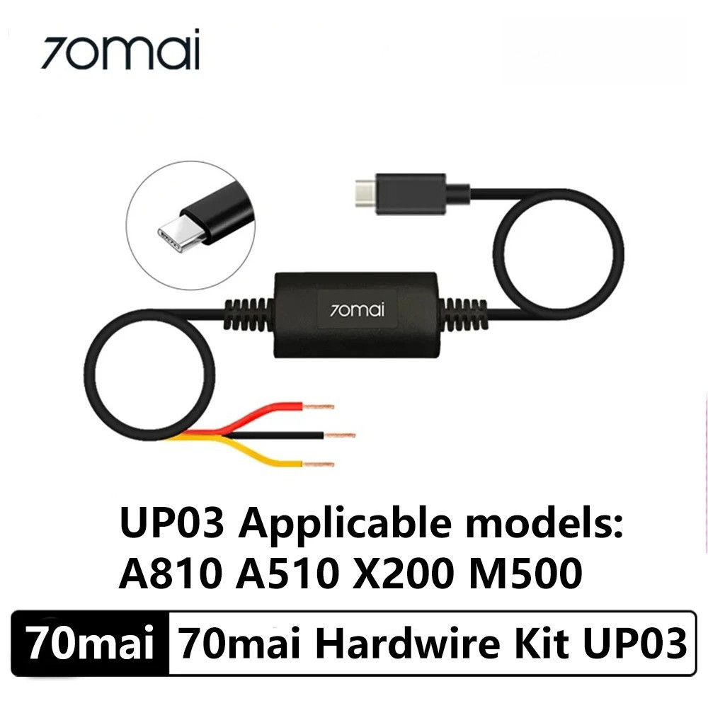 Cáp giám sát đỗ xe 70mai UP03 cho A810 A510 X800 X200 Omni M500 Bộ dây cứng UP03 Màn hình đỗ xe 24H