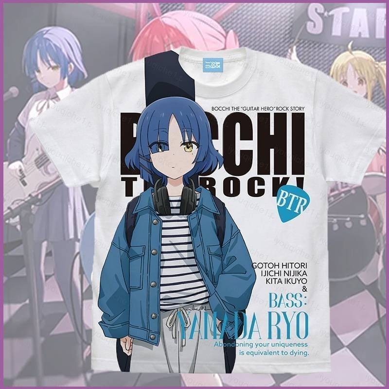 SY1 Bocchi the Rock Hitori Goto Ryo Yamada Nijika Ijichi Ikyuo Kita Cosplay 3D Vải Anime Áo Thun Tay