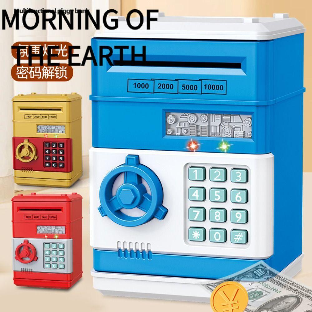 MORNING OF THE Saving Money Box, 6 màu nhựa điện tử heo đất, Mã truy cập mật khẩu điện tử dễ thương 