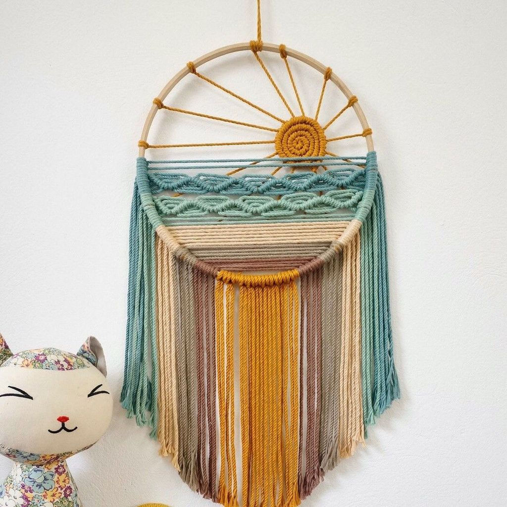[Hàng có sẵn] Tấm thảm Streamer Emerald Tree of Life Tấm thảm Bohemian Feather Chuông gió Dream Catc
