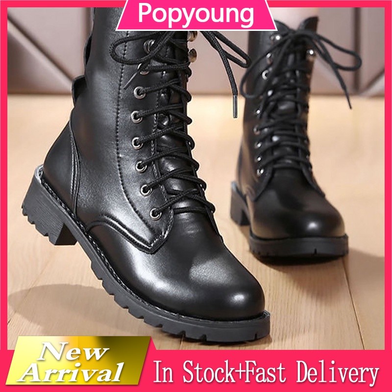 OP2 Raya 2023 Size lớn 41 42 Anh Biker Martin 's Mid-high Knight 's Boot 2020 đế dày gót chân đế già
