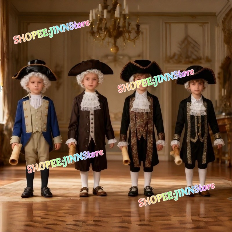 -JINN-Kids George Washington Trang phục hóa trang Trang phục cha sáng lập với mũ giả Trang phục biểu