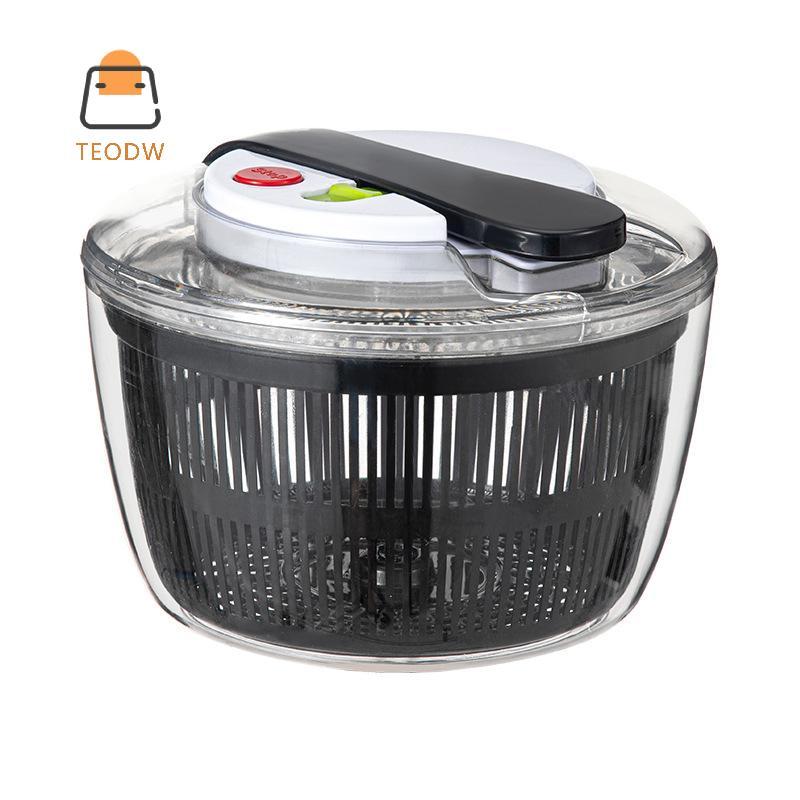 [TeOdw-t] Máy sấy salad gia dụng cắt và giặt 2 trong 1 Salad Spinner Máy khử nước rau Giỏ thấm đa ch