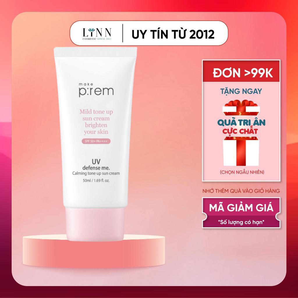 [Mẫu mới] Kem chống nắng Make prem nâng tone da sáng hồng Make P:rem PREM UV defense me Tone Up 50ml