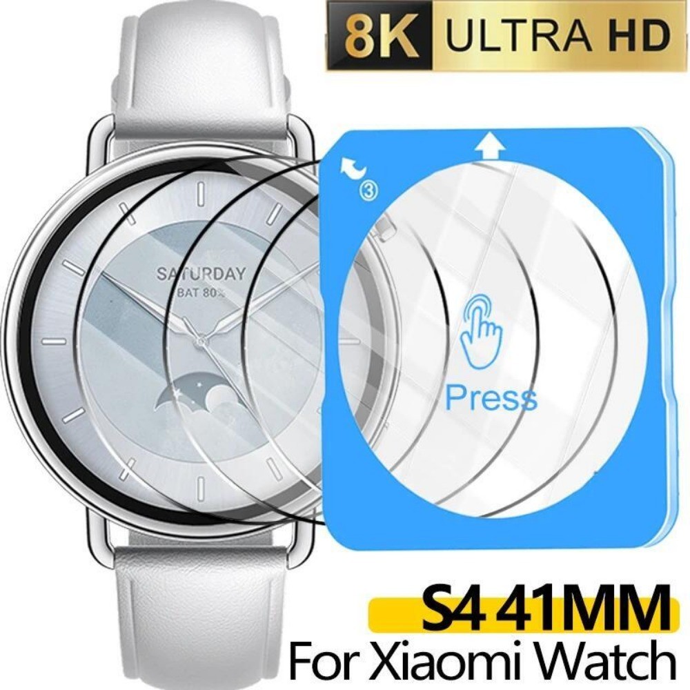 1-3 Chiếc Tự Động Căn Chỉnh Bộ Kính Cường Lực Cho Xiaomi Mi Watch S4 41mm Bảo Vệ Màn Hình Cho Xiaomi