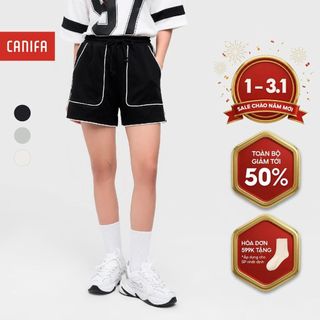  Quần short nữ CANIFA ống rộng cạp chun phối line 6BS25S003 