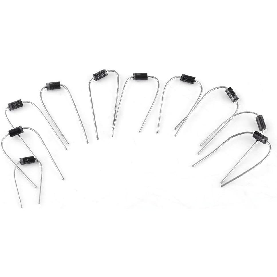 100 Chiếc 10Values Chỉnh Lưu Diode Assortment Bộ Điện Tử 1N4001 ~ 1N4007 1N5817 ~ 1N5819 Có Hộp Tron