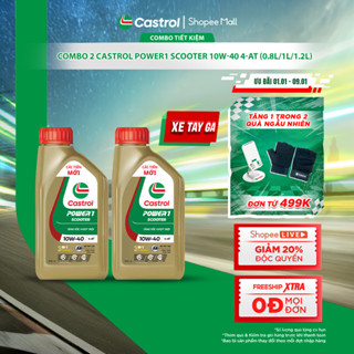   BST Bác tài công nghệ  COMBO 2 Dầu nhớt xe tay ga Castrol POWER1 SCOOTER 10W-40 4-AT  0.8L 1L 1.2L  