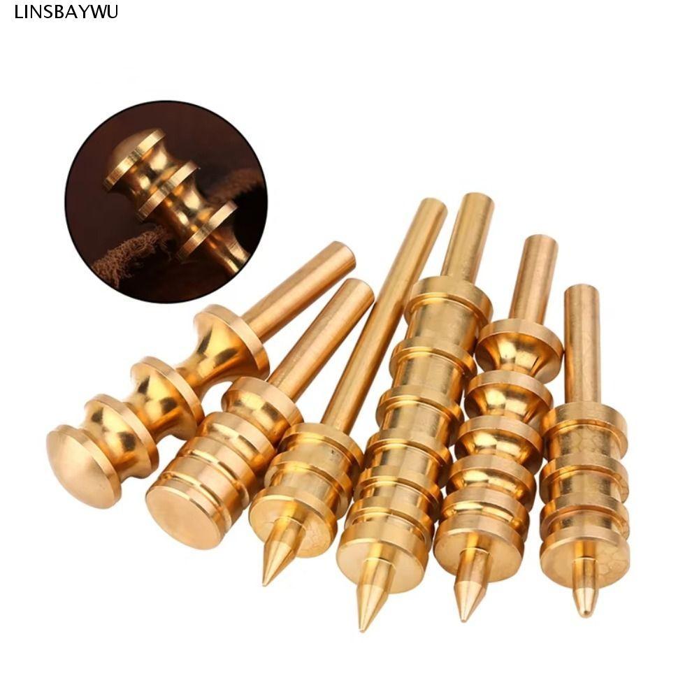 LINSBAYWU Leather Burnisher Tool, Pressing Line Brass Leather Edge Slicker, Burnishing Tool Pointed 