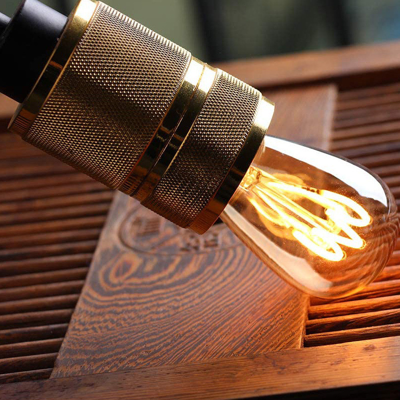 S14 Bóng Đèn LED Mềm Dây Tóc ST45 Vịt Lê Đèn Trang Trí E27 Vít 2200K Làm Mờ Retro Edison Bóng Đèn