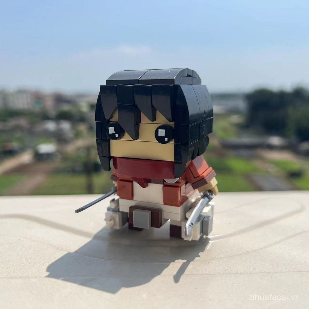 Tấn công Titan Hình Hàng hóa Mikasa Mikasa Mikasa Akeman Mecha Đầu vuông Khối xây dựng tương thích