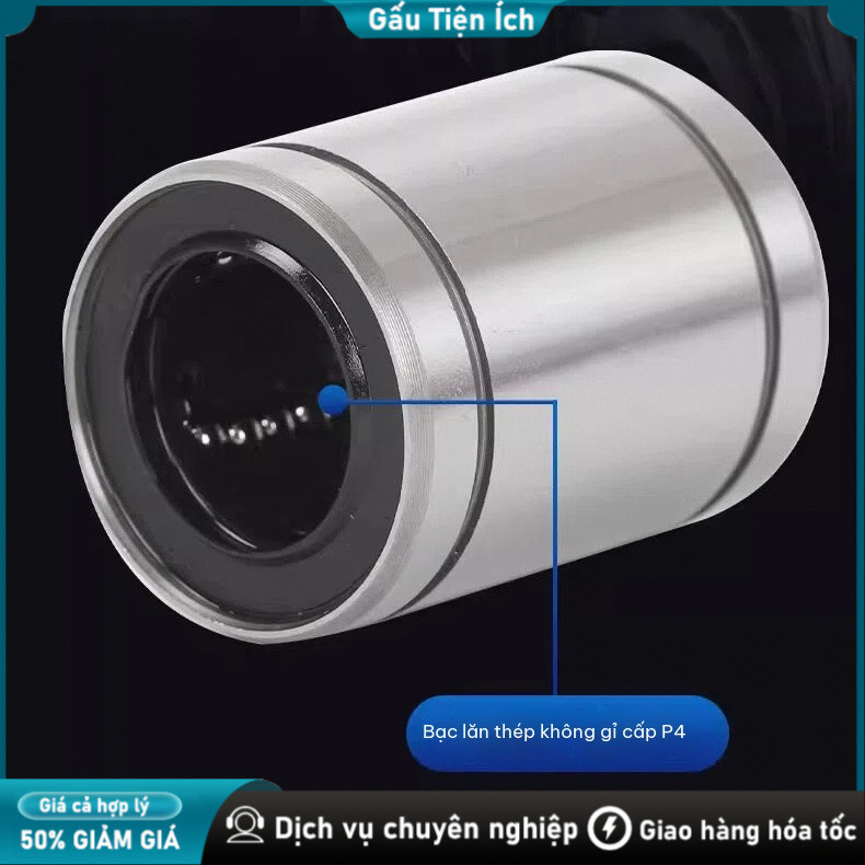 Bạc trượt tròn bi tuyến tính loại dài LM20LUU LM25LUU Độ chính xác cao, chịu tải tốt،Bạc trượt tròn