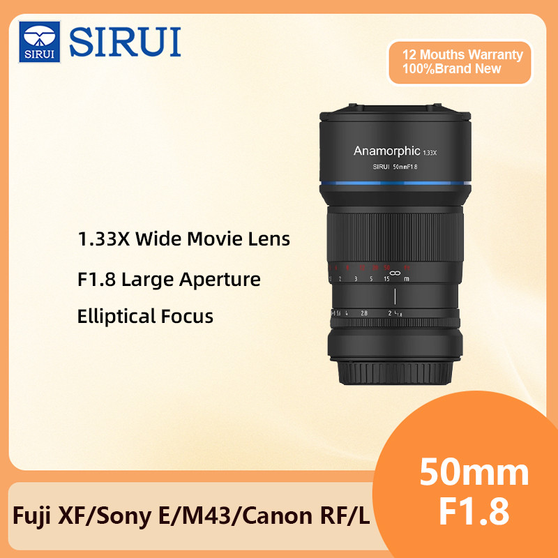 SIRII 50mm F1.8 1.33x APS-C S35 Ống kính lấy nét thủ công Anamorphic cho Sony E M43 Fuji XF Canon EO
