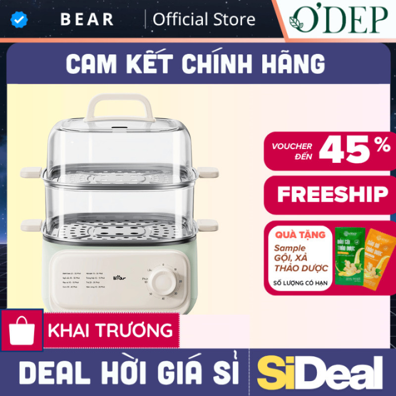 Nồi hấp/ Nồi lẩu điện đa năng 10.3L Bear EFS-4H30D - 2 khay hấp - SIDEAL SIL