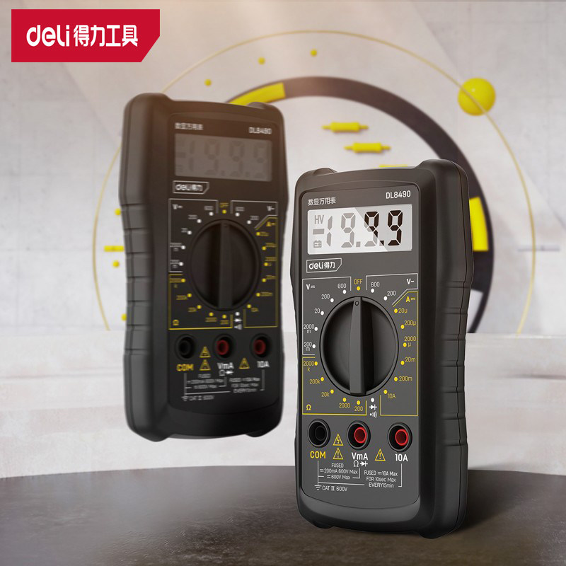 [Nổi bật] Deli Deli Deli Đồng hồ vạn năng màn hình lớn kỹ thuật số nhỏ có độ chính xác cao Đa chức n