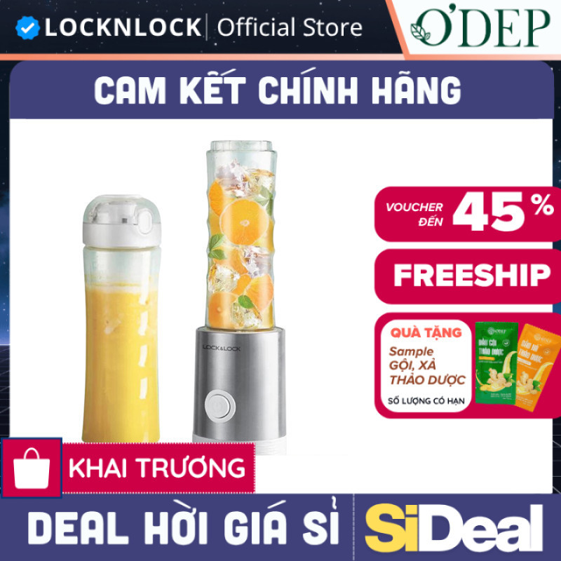 Máy xay sinh tố mini màu trắng Chính hãng LocknLock EJM241 - SIDEAL SIL