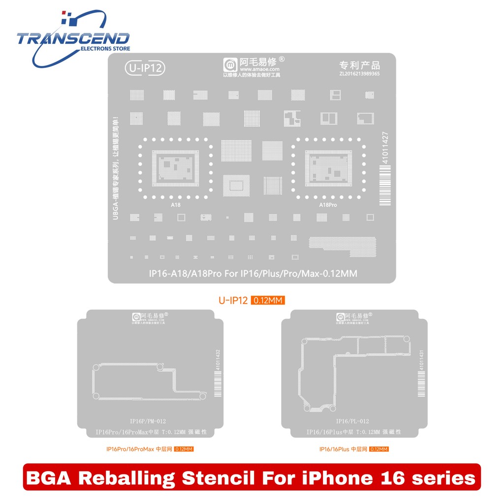 RAM CPU APPLE A18 A18PRO Tích hợp lớp giữa BGA Reballing Stencil cho 16 16 16plus 16pro 16promax ser