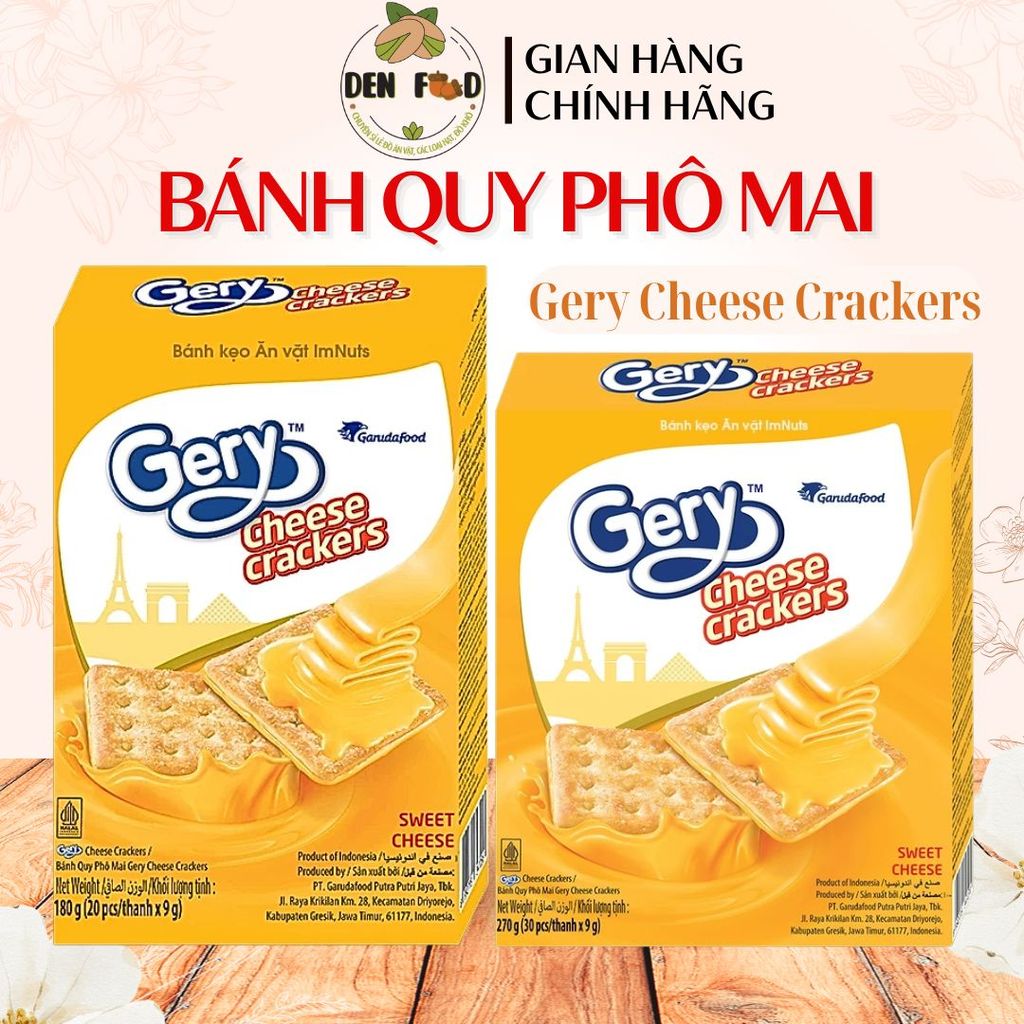 Bánh Quy Phô Mai Gery Cheese Crackers Giòn Tan, Đậm Vị - Ăn Vặt Denfood