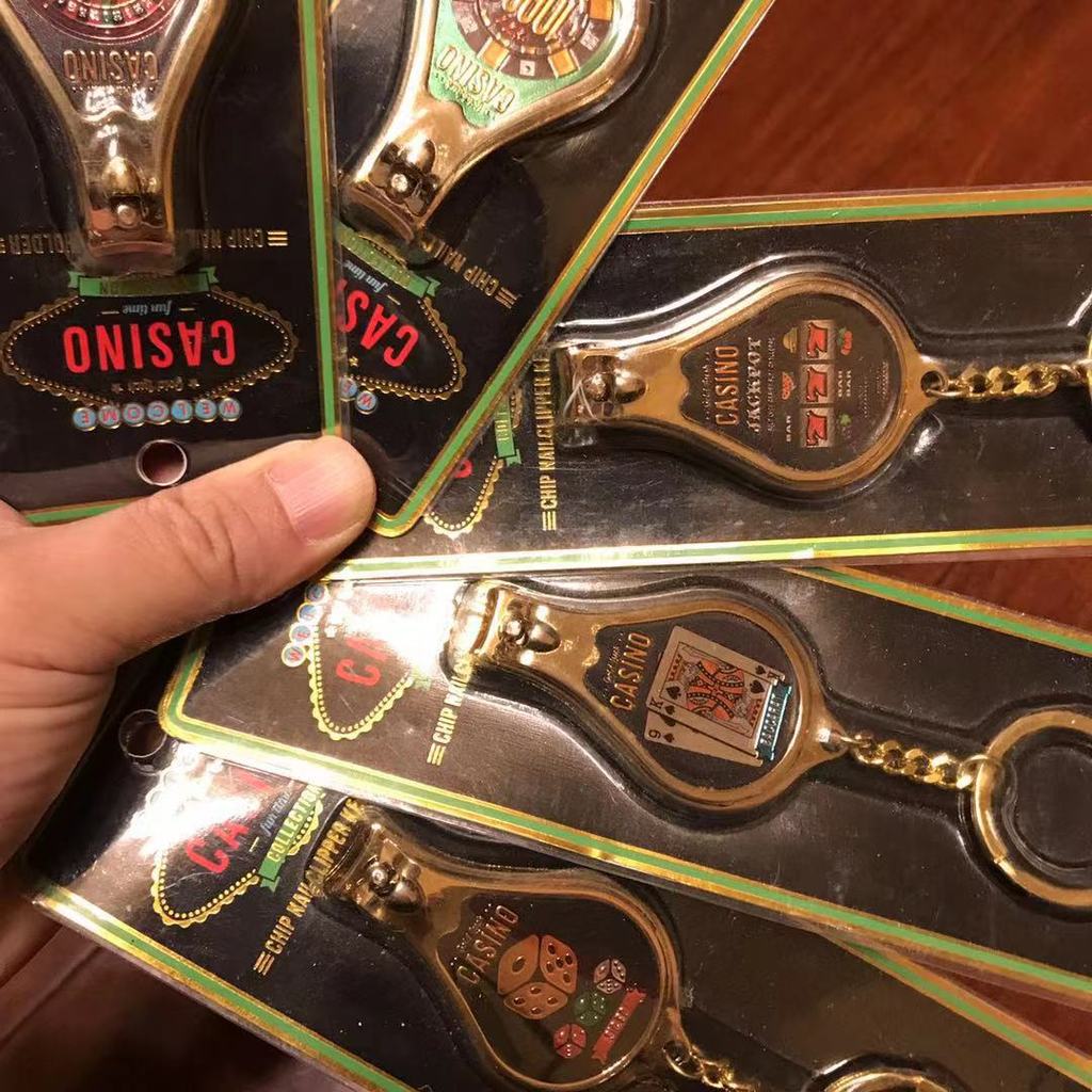 Nhật Bản Vàng CASINO Cắt Móng Tay Vàng Cắt Móng Tay Kim Loại Cắt Móng Tay Với Dụng Cụ Mở Chai CASINO