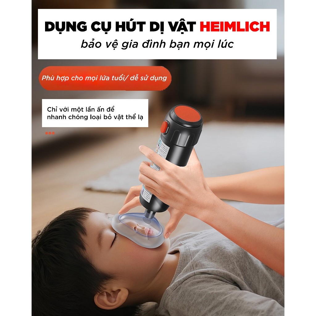 [RẺ VÔ ĐỊCH] Heimlich thiết bị dụng cụ hút dị vật tự động, sơ c.ứ.u khi bị tắc nghẹn cổ họng