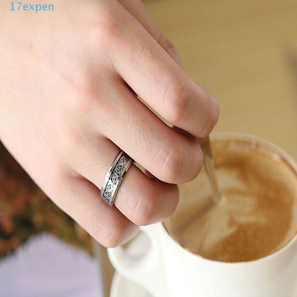 Nhẫn rồng EXPEN Bạc đen Thép không gỉ titan