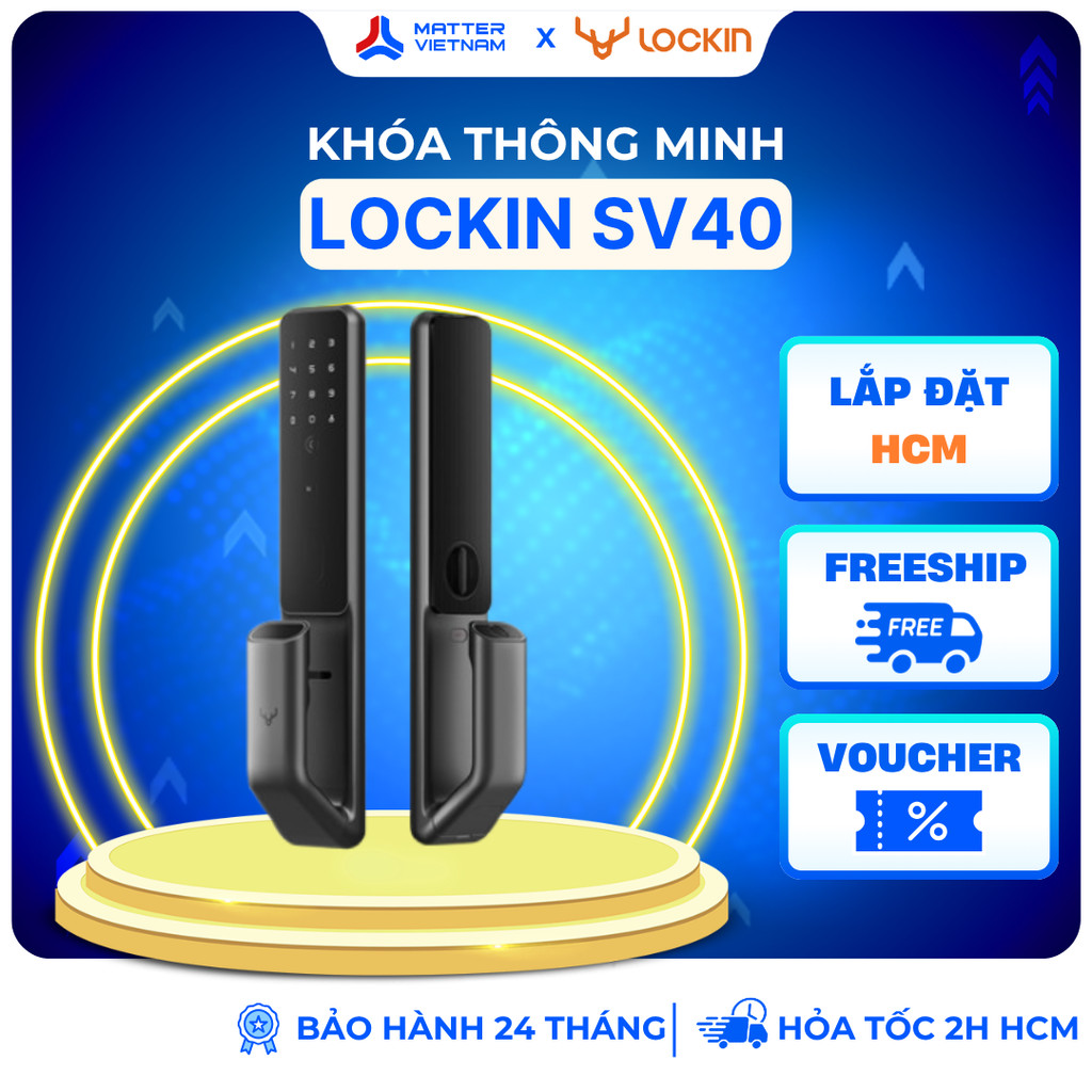 [LẮP HCM] Lockin SV40 - BH 24 THÁNG - Khóa Thông Minh Vân Tay, Tương Thích Apple HomeKit (PFVL101) -