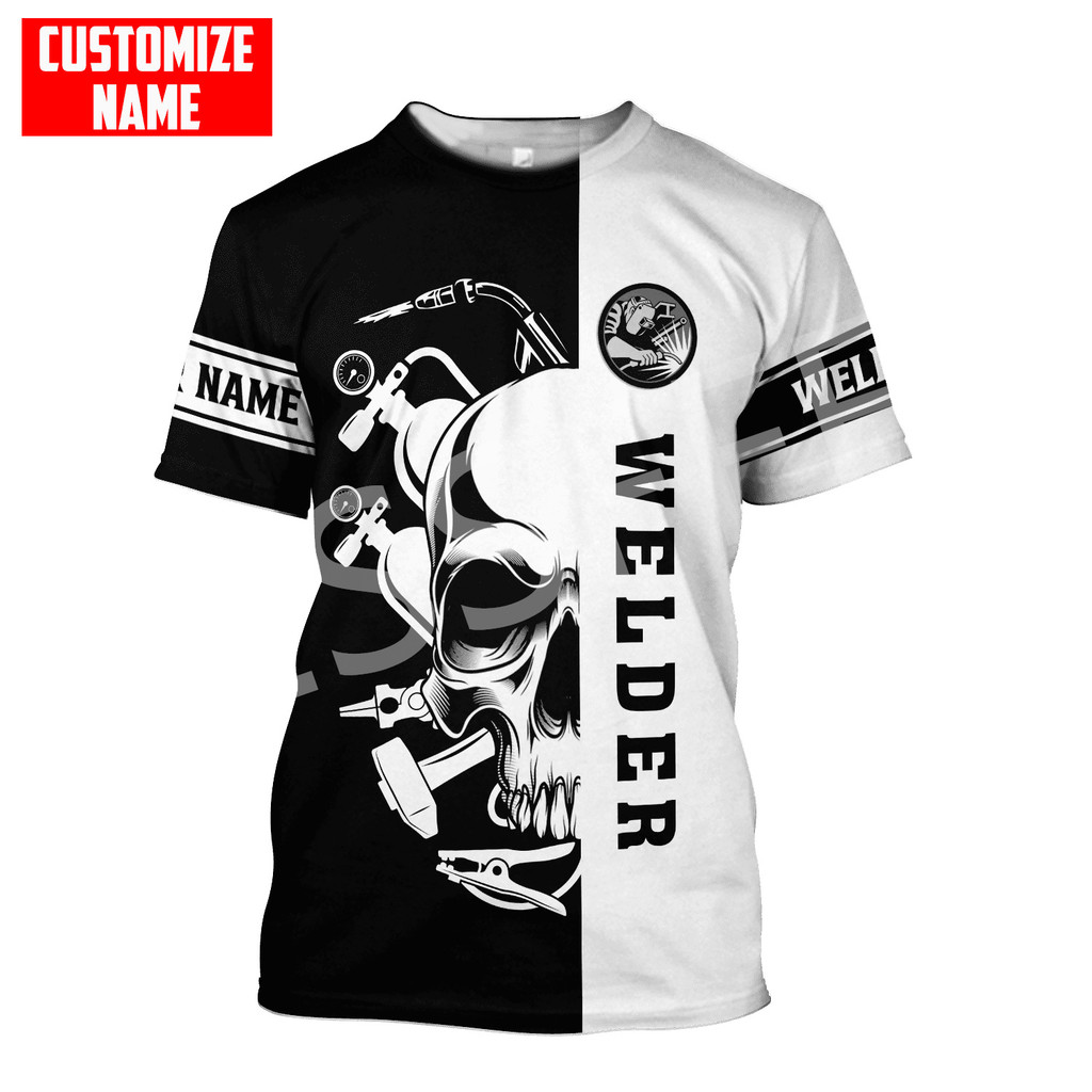 NewFashion Tùy Chỉnh Tên Cosplay Thợ Hàn Công Nhân Retro Bông Tai Kẹp 3DPrint Dạo Phố Mùa Hè Thường 