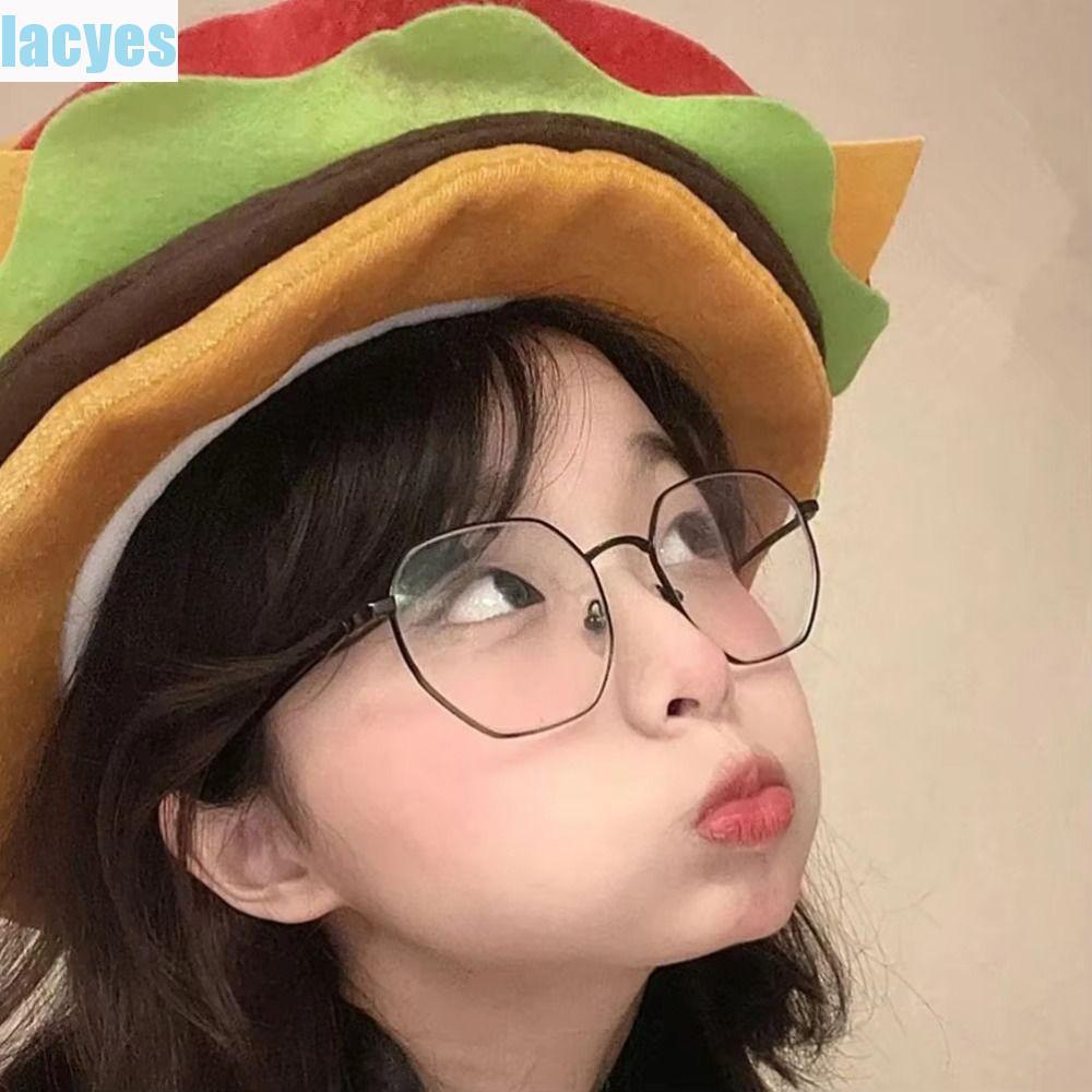 LACYES Mũ Burger Trang Trí, Mũ Trùm Đầu Burger Mềm Sáng Tạo, Ấm Áp Unisex Dễ Thương Thoải Mái Hiệu S