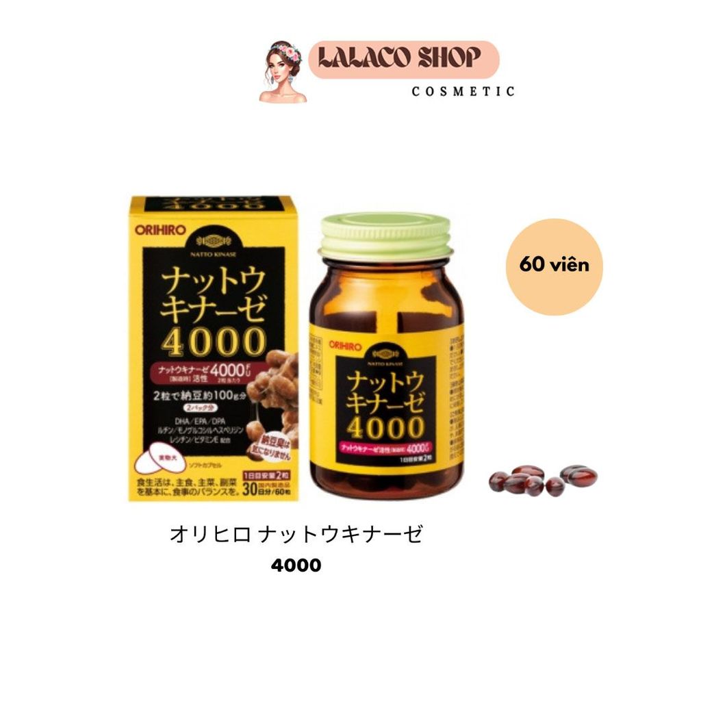 Viên uống đột quỵ Nattokinase 4000fu Nhật Bản 60 viên