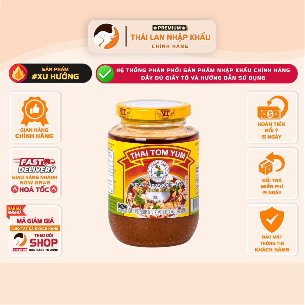 [HŨ 454gr] Gia Vị Lẩu Thái Tom Yum Chính Hiệu – Tom Yum Paste Chuẩn Vị Thái Lan