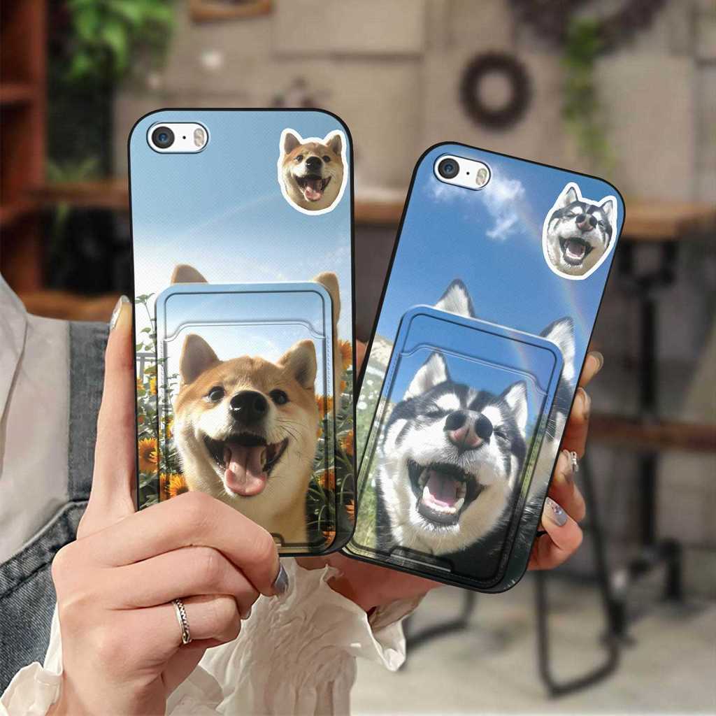 Hộp đựng thẻ Thú cưng dễ thương Apple iphone 5 / 5S / SE / ip5 / ip5S / ipSE Vỏ điện thoại Hình ảnh 