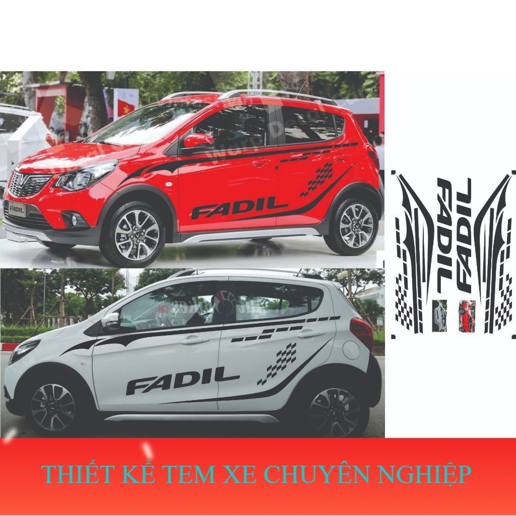 DECAL Tem dán xe Fadil các mẫu tem thể thao có nhiều mẫu lựa chọn [ màu có thể thay đổi ]