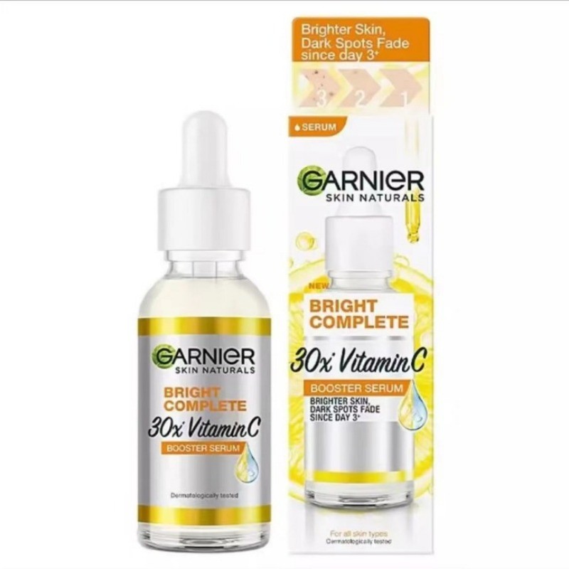 Garnier Bright Complete Boost Serum 30ml Tinh chất Vitamin C ban đêm Dưỡng ẩm và dưỡng ẩm 30ml