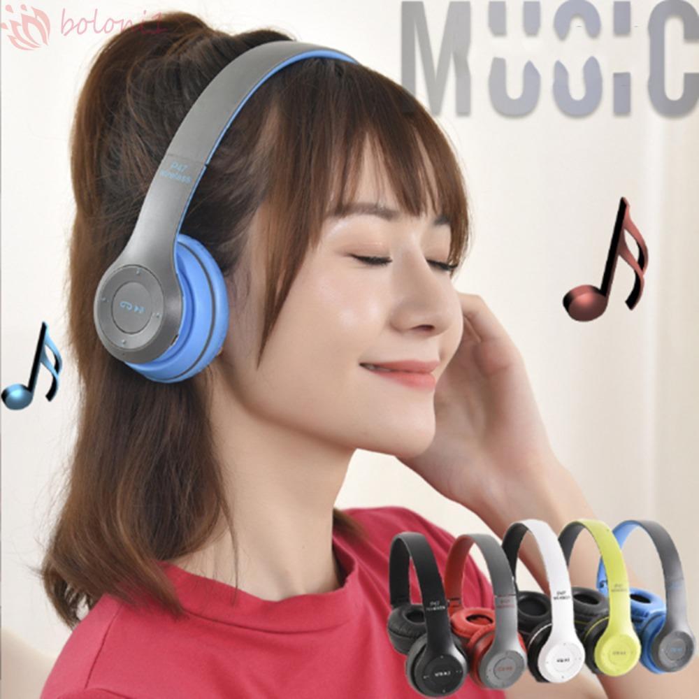 [COD] Tai nghe Bluetooth P47, Tai nghe P47 âm thanh HiFi gắn trên đầu, Cáp thời trang có thể cắm vào