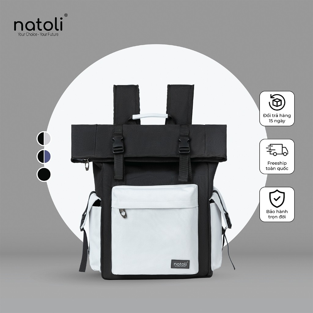 Balo leo núi đi du lịch NATOLI chất vải canvas nhiều ngăn thể thao cao cấp BST FOLD BACKPACK B10
