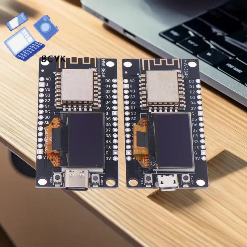 [BCVK] Bảng phát triển ESP8266 Tích hợp màn hình OLED 0,96 Inch có vỏ bảo vệ, mô-đun không dây WiFi 
