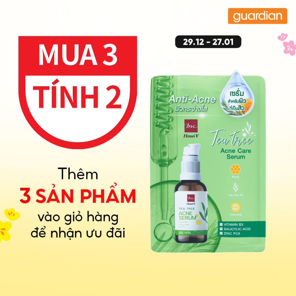 Tinh Chất Serum Minisize Chiết Xuất Tràm Trà Giảm Mụn BSC Tea Tree Acne Care 8Ml | Guardian Việt Nam