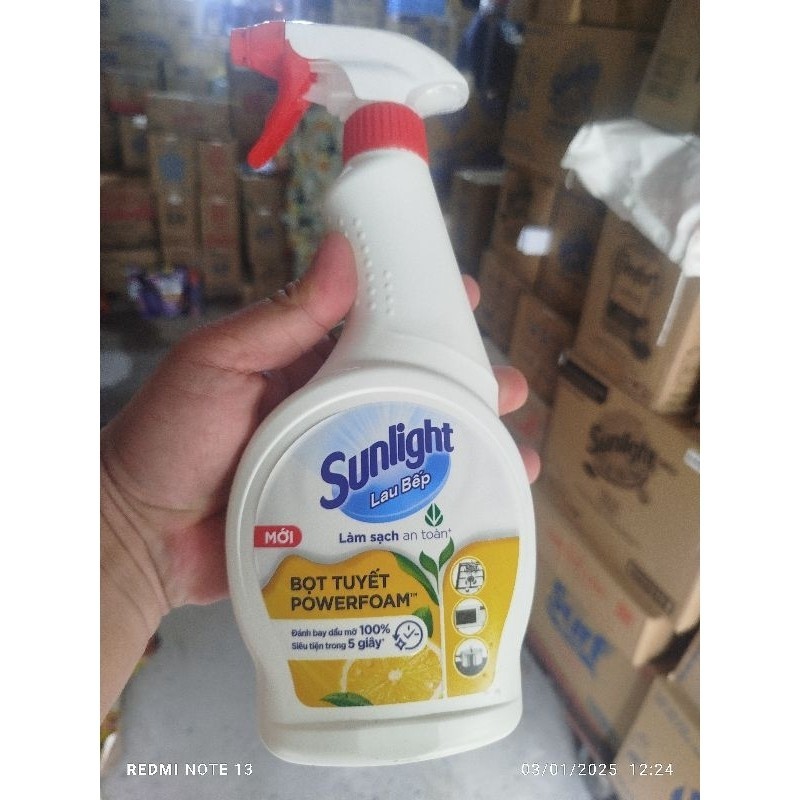 Nước xịt lau bếp Sunlight Chanh làm sạch an toàn chai 500ml -phiên bản nâng cấp Cif tay bac minimart