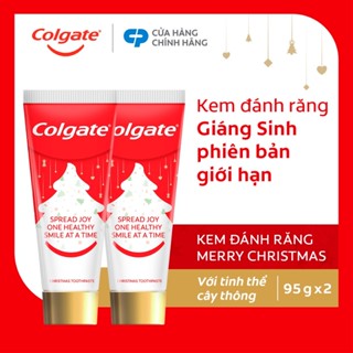  Bộ 2 Kem đánh răng Colgate Giáng Sinh - Phiên bản giới hạn tinh thể cây thông Noel vị trái cây sảng khoái 95g 