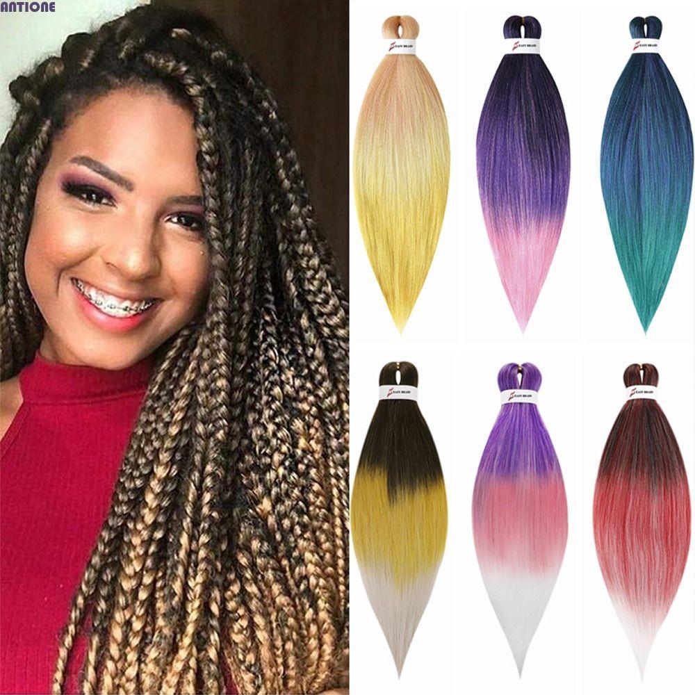 ANTIONE Jumbo Braid Hair, Corlorful Tổng hợp Ombre Braiding Hair, 26Inch Hair Braid DIY Hairstyle Ju