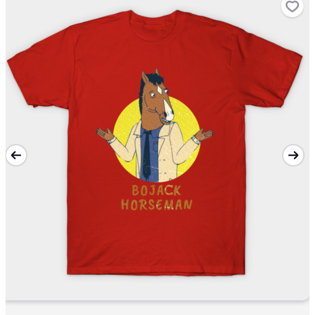 Lễ hội mùa xuân - Áo thun nam BoJack Horseman màu đỏ, 100% cotton
