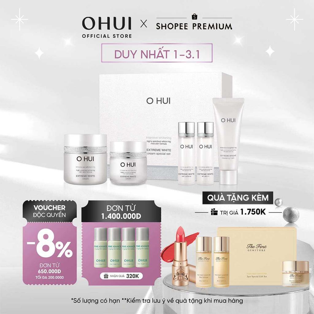   OHUI Official  Bộ kem dưỡng trắng da toàn diện cao cấp 5 món OHUI Extreme White Cream 5pcs Set 160ml 