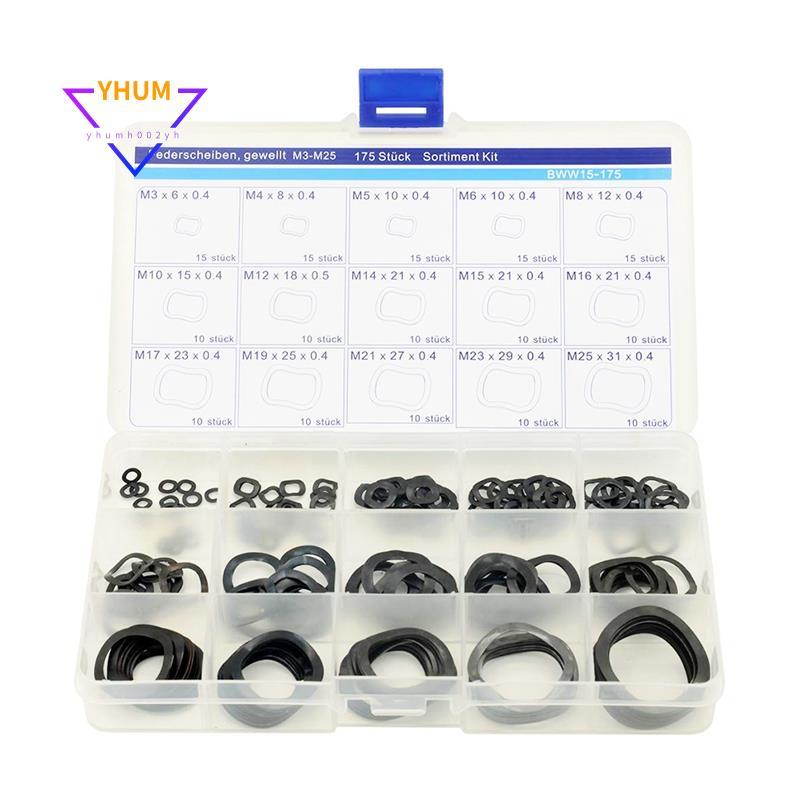 Bộ vòng đệm lò xo sóng 3-25mm Bộ sắp xếp vòng đệm đàn hồi Bộ sắp xếp ba vòng bi Bộ đệm sóng