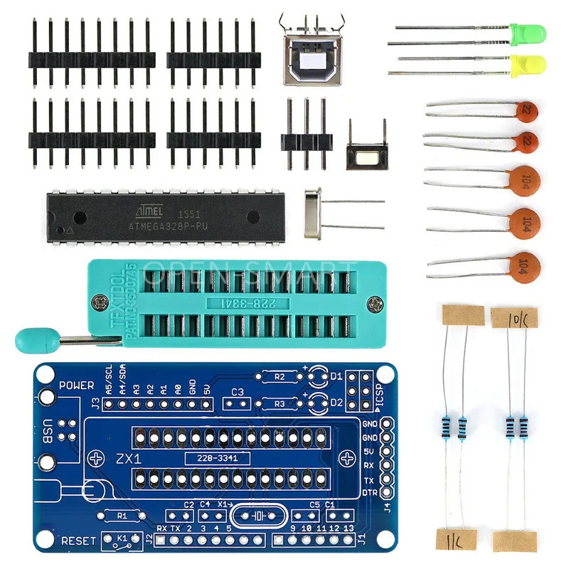OPEN-SMART ATmega328P Lập trình viên Phát triển-Bộ phận hàn DIY có hướng dẫn Tương thích cho bảng 32