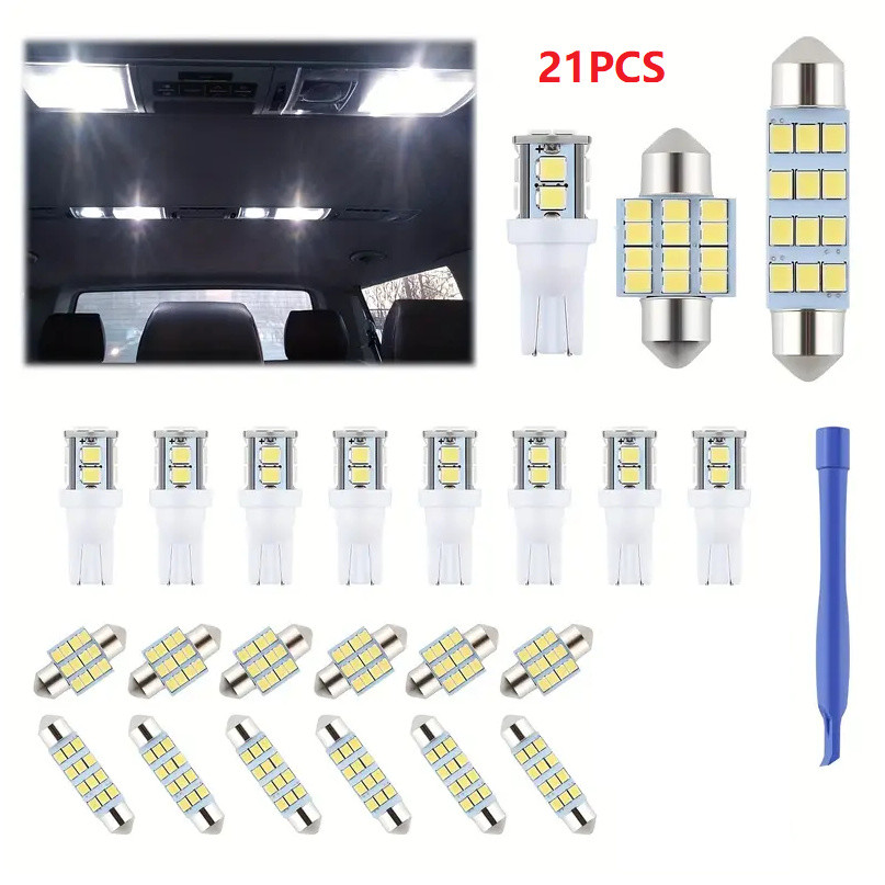 21 Chiếc Ô Tô Đèn LED Đọc Sách Đèn Nội Thất Ô Tô Đèn LED Ô Tô Nêm Đèn T10 T5 Mái Vòm Biển Đèn Chiếu 