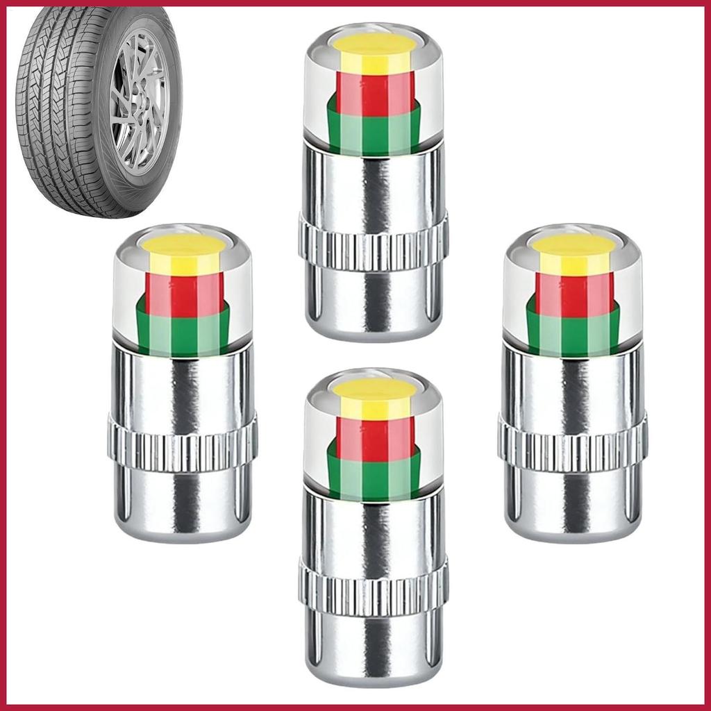 Mũ giám sát áp suất lốp 4 miếng 2.4bar 36psi 3 màu Dễ đọc Màn hình Đồng hồ đo áp suất lốp cho beqaxm