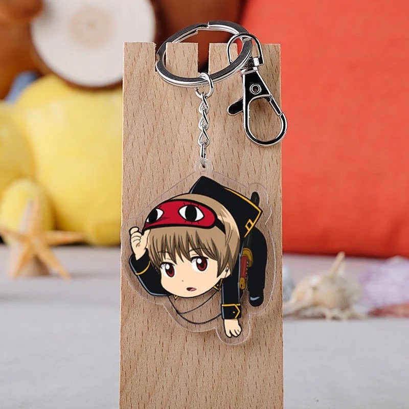 Móc khóa Anime Gintama Okita Sougo Mica Acrylic trong suốt trang trí túi xách balo phụ kiện quà tặng
