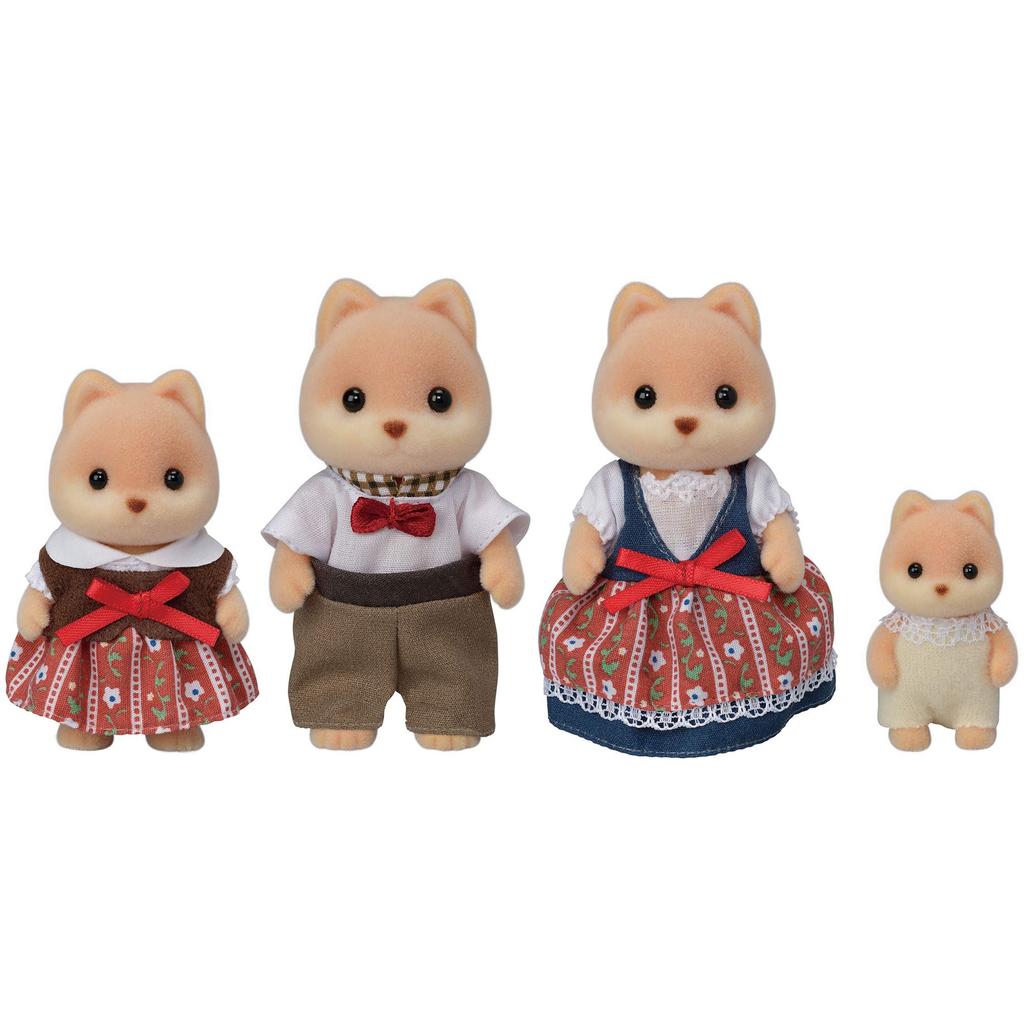 Sylvanian Families Doll - Caramel Dog Family (FS-35), ST Mark Certified, Ages 3 and Up, Toy Dollhous