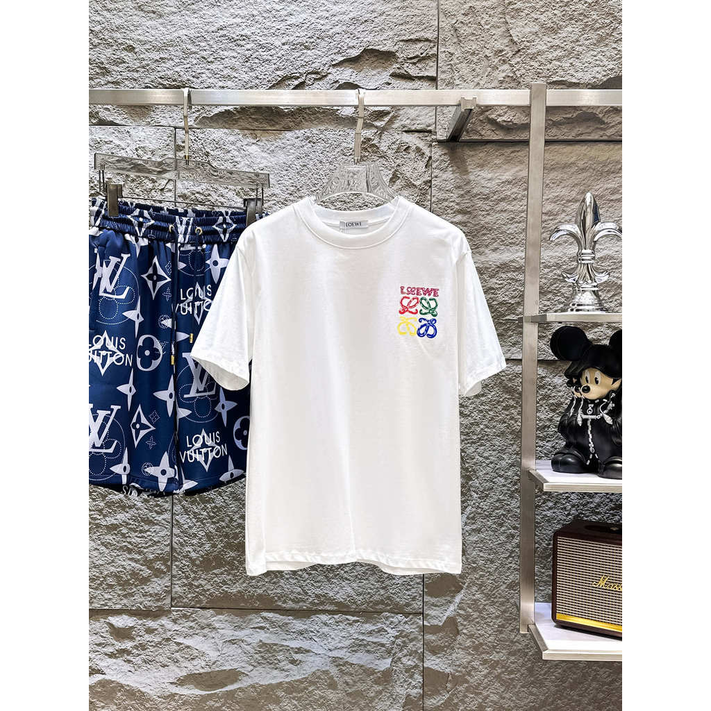 Áo Thun Nam Loewe Phong Cách Cặp Đôi, Chất Liệu Cotton 100%,Slim-Fit, Mùa Thu 2025