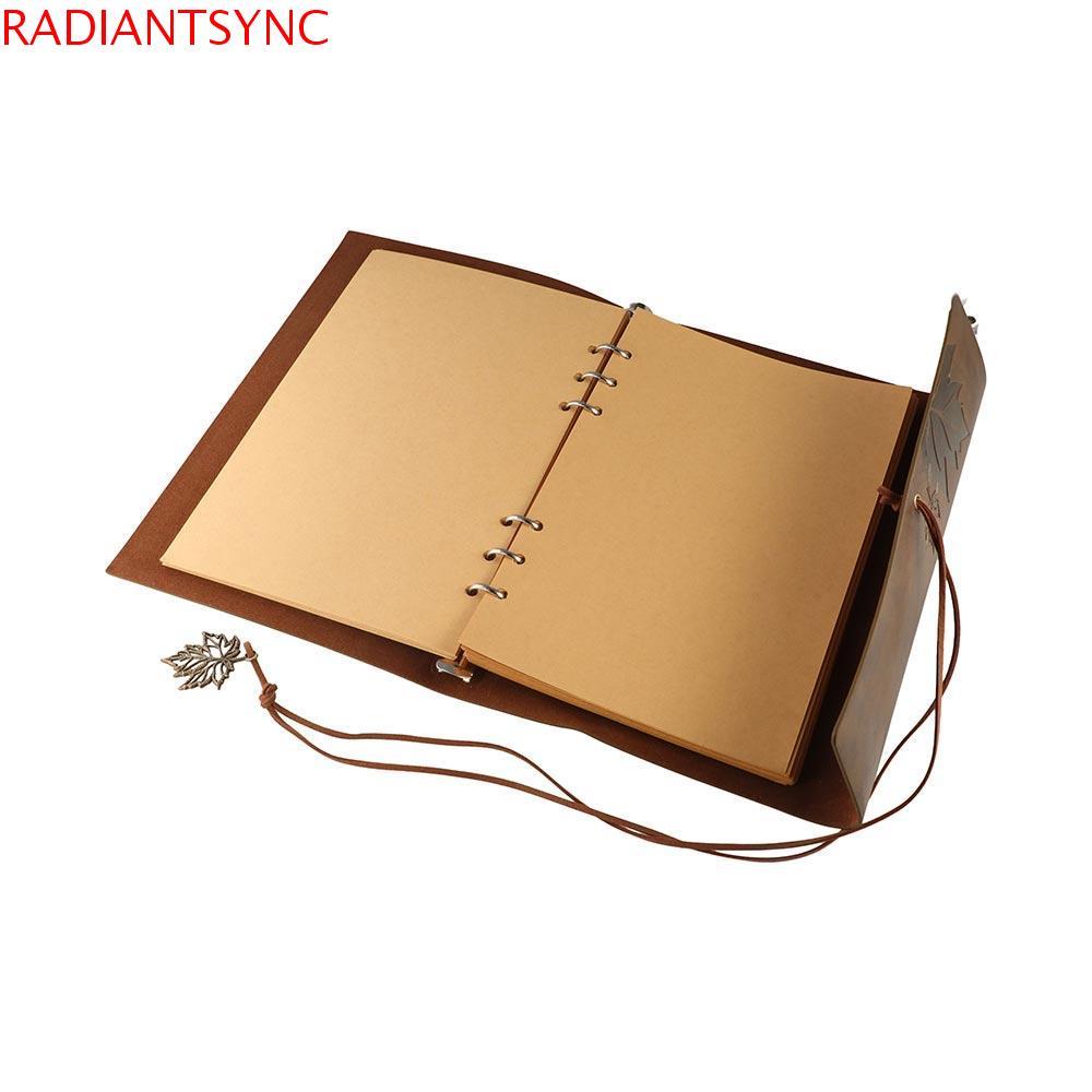 RADIANTSYNC Travelers Vintage Notebook, A7 / A6 / A5 Giấy Kraft PU Da Kraft Notebook, Loose-leaf Not